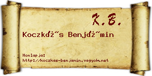 Koczkás Benjámin névjegykártya