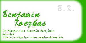 benjamin koczkas business card